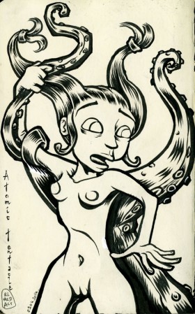 Atomic tentacle and naked woman